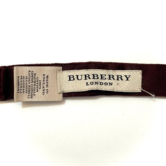 Like new! Burberry velvet 100% cotton bow tie in brown. - Picture 3 of 5